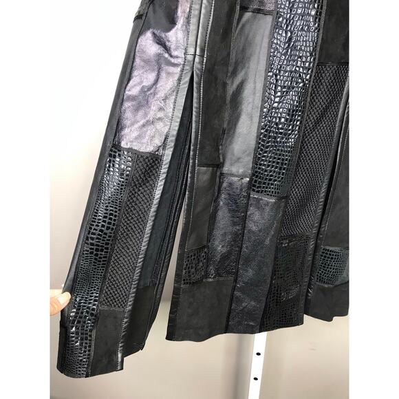 Patricia Barrera Artey design Y2K style patchwork faux leather maxi skirt - Picture 5 of 9